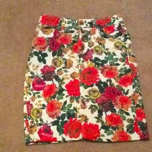 Denim floral skirt